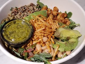 Shredded kale & quinoa salad at Tocaya Modern Mexican in West Los Angeles