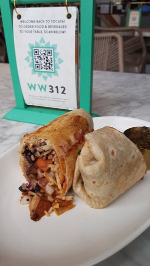 Vegan burrito at Tocaya Modern Mexican in West Los Angeles