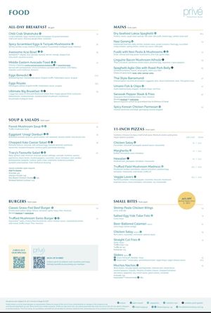 30th of March 2024 menu   at Privé - Robertson Quay in Central Singapore