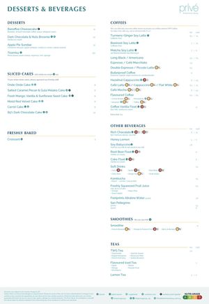 30th of March 2024 menu   at Privé - Robertson Quay in Central Singapore