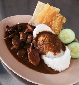 Vegan Curry Rendang Rice at Ming's Vege Stall 铭仔素食 in Bukit Mertajam