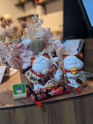 Deco at Lucky Cat Cafe in Northeast Singapore