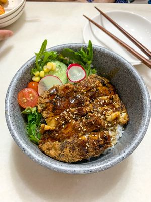 Tofunagi don  at Lucky Cat Cafe in Northeast Singapore