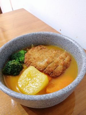 Japanese curry katsu rice at Lucky Cat Cafe in Northeast Singapore