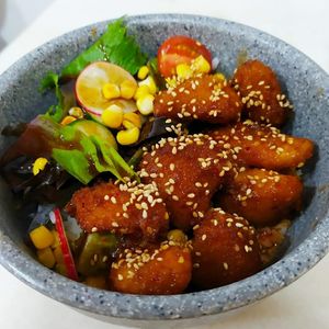 Yangnyeom Monkey Head Mushroom Don  at Lucky Cat Cafe in Northeast Singapore