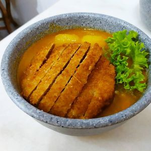 Japanese Curry Katsu Don.
 at Lucky Cat Cafe in Northeast Singapore