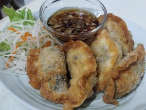 Deep-fried House-made Dumplings at Lucky Cat Cafe in Northeast Singapore