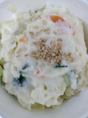 Vegan potato salad at Lucky Cat Cafe in Northeast Singapore