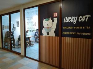 Entrance at Lucky Cat Cafe in Northeast Singapore