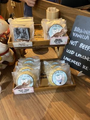 Cookies and brownies at Lucky Cat Cafe in Northeast Singapore