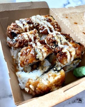 Tofunagi makis at Lucky Cat Cafe in Northeast Singapore