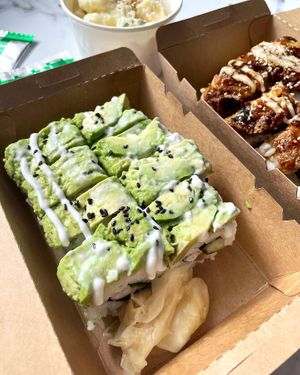 avocado makis at Lucky Cat Cafe in Northeast Singapore