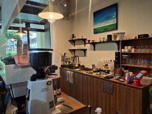 Coffee area at Lucky Cat Cafe in Northeast Singapore