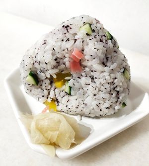 shiso onigiri at Lucky Cat Cafe in Northeast Singapore