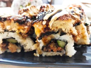 Tofunagi maki at Lucky Cat Cafe in Northeast Singapore