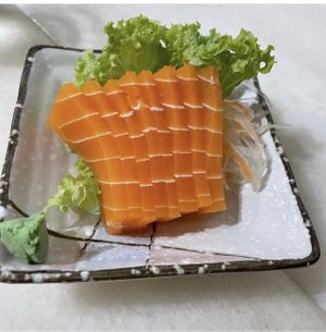 Salmon at Lucky Cat Cafe in Northeast Singapore