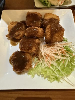 Fried seafood tofu  at Lucky Cat Cafe in Northeast Singapore