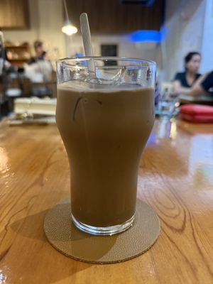 Christmas chocolate cold drink  at Lucky Cat Cafe in Northeast Singapore
