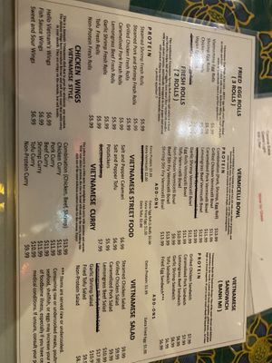 New menu  at Hello Vietnam Pho & Roll in Peoria