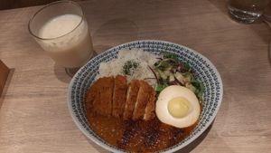 Tofu curry with tofu egg add on at RUCY+R 横浜ジョイナス店 in Yokohama