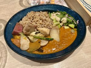 Creamy tomato ramen with roasted vegetables   at RUCY+R 横浜ジョイナス店 in Yokohama