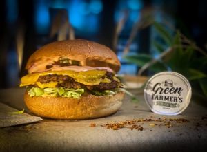 Smashed beyond meat vegan burger at Green Farmer's in Paris