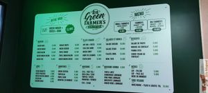 Menu at Green Farmer's in Paris