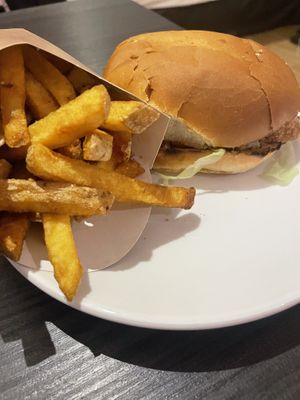 Green fish and fries  at Green Farmer's in Paris