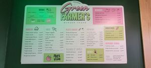 New menu board with a few new things like cauli wings. at Green Farmer's in Paris