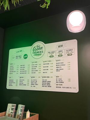 Menu at Green Farmer's in Paris