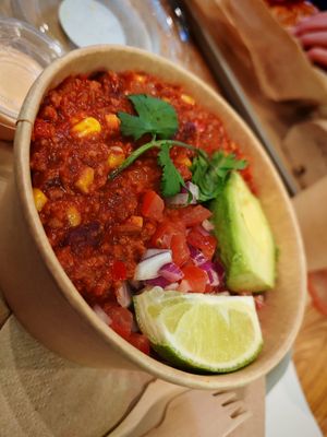 Chili sin carne at Green Farmer's in Paris