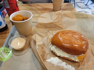 Fish burger and nuggets at Green Farmer's in Paris