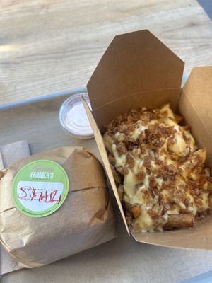 Cheesy fries!   at Green Farmer's in Paris