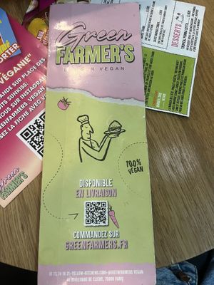 Menu 19 Aug 2025  at Green Farmer's in Paris