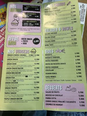 Menu 19 Aug 2025  at Green Farmer's in Paris