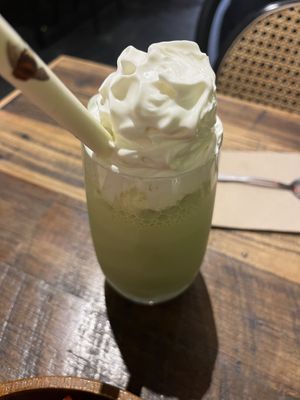 matcha pistachio milkshake  at Elektra - Himalayan Alchemy House in Fitzroy