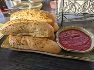 Vegan breadsticks at Taranto's Pizzeria in Powell