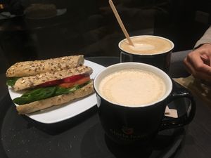 Avocado baguette at Gloria Jean's Coffees in Limassol