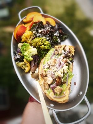 Chik’n Caesar Avocado Toast Plate at Uprooted Vegan Cuisine in Martinez