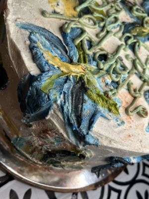 Blueberry Vanilla Palette Knife Cake at Uprooted Vegan Cuisine in Martinez