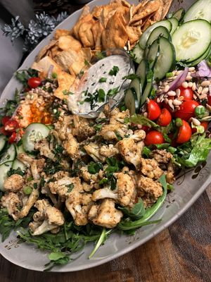 Cauliflower Gyro Platter-Catering order at Uprooted Vegan Cuisine in Martinez