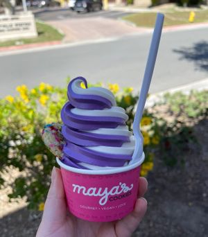 ube & vanilla swirl (oatly)  at Maya's Cookies in San Diego