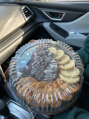 Holiday cookie platter at Maya's Cookies in San Diego