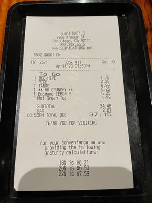 Can't beat it! at Sushi Deli 3 in San Diego