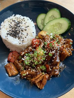Tofu ribs. A lot of flavour abs very filling. The pineapple was fresh and gave it a great twist, even for someone who’s not a big fan of pineapple in food. at HANH Cafe & Market in Kyiv