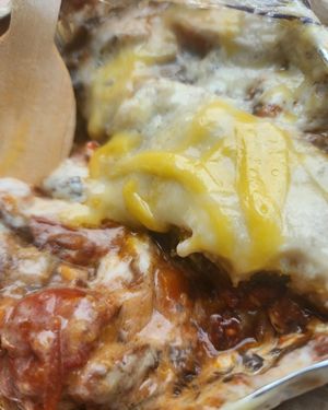 Delicious vegan vegetable lasange. Sooo good. at All Things Sweet Bakery in Lawnton