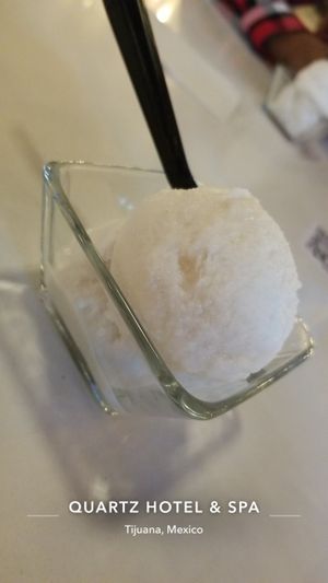 Vanilla ice cream  at Verde Y Rojo in Tijuana