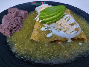Enchiladas at Verde Y Rojo in Tijuana