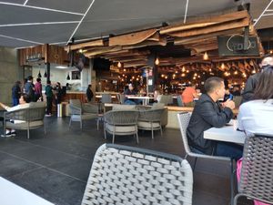 Dining area at Verde Y Rojo in Tijuana