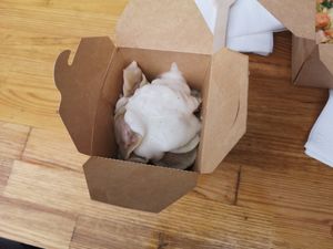 Pelemeni drowning in mayo at Sho Sho VEGAN - ШОШО VEGAN in Kyiv